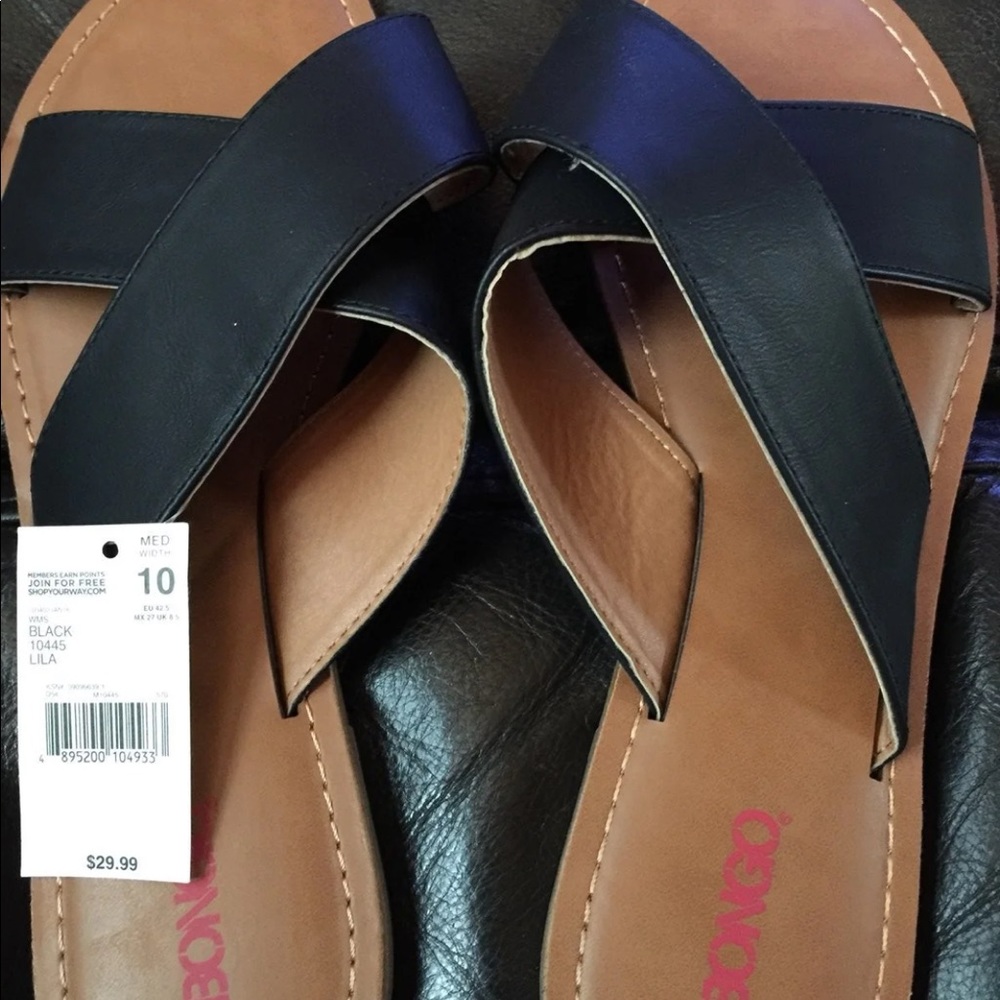 Bongo Black Leather slides
